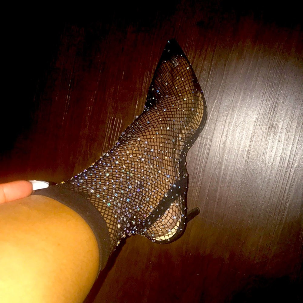 Bejeweled sock heels